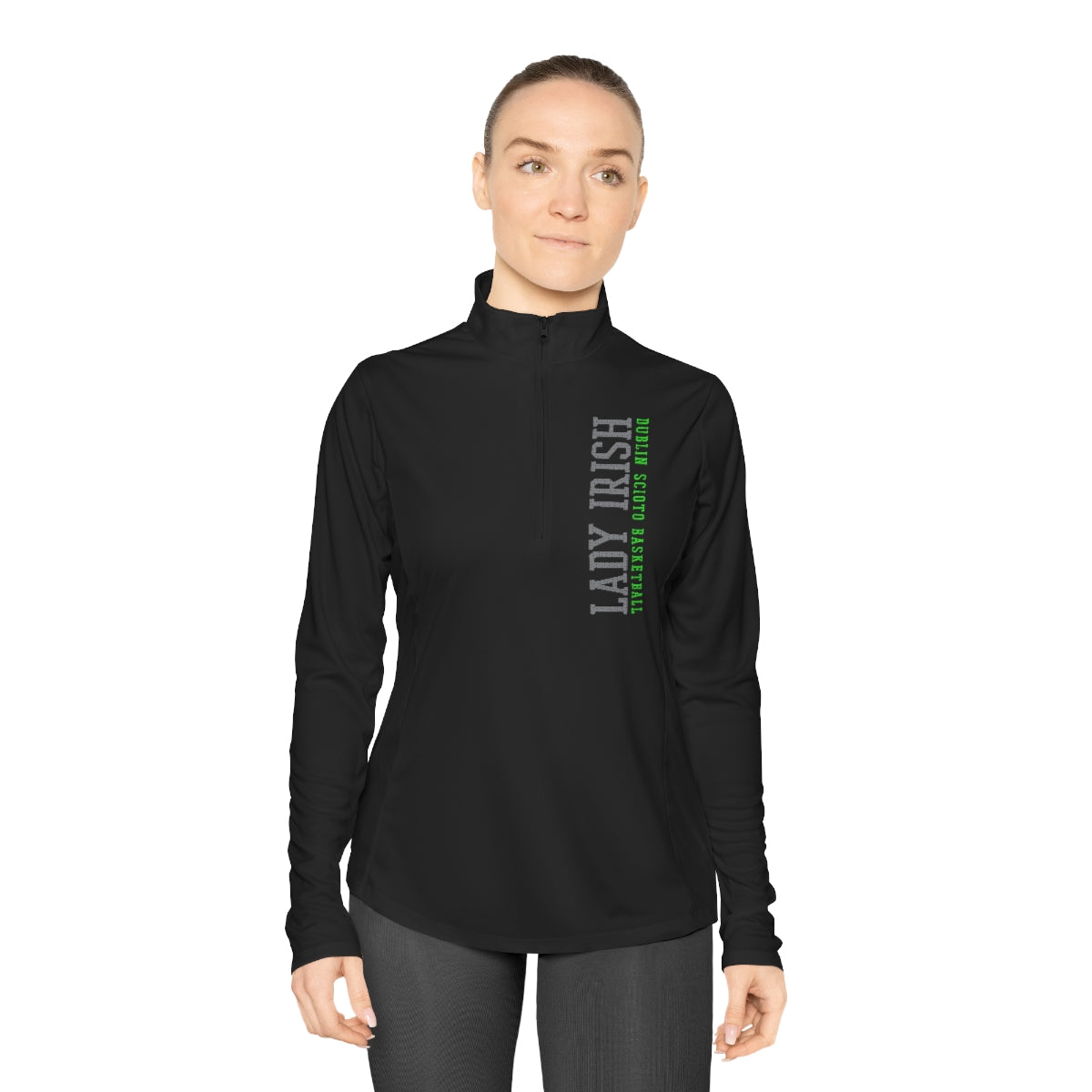 LADY IRISH BASKETBALL-vertical-Ladies Quarter-Zip Pullover