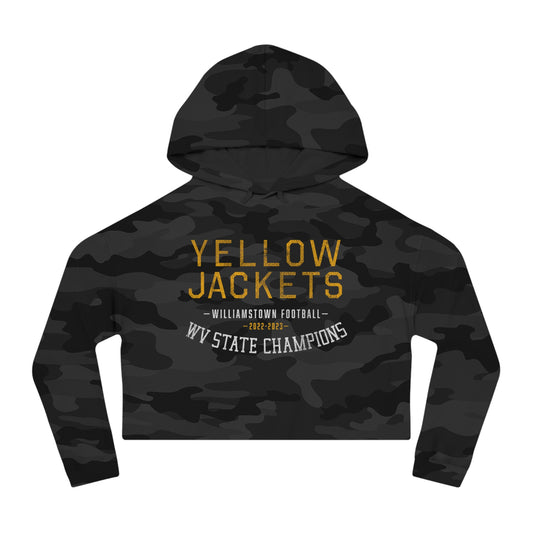 YELLOW JACKETS_2022-2023_WV STATE CHAMPS-Women’s Cropped Hooded Sweatshirt