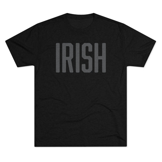 IRISH-80% BLACK_VINTAGE BLACK Unisex Tri-Blend Crew Tee