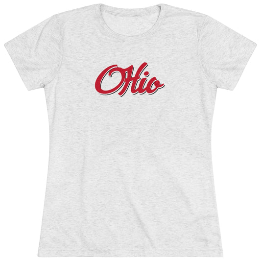 OHIO_script typography-Women's Triblend Tee