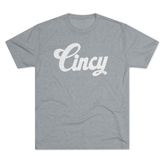 CINCY_SCRIPT-Unisex Tri-Blend Crew Tee
