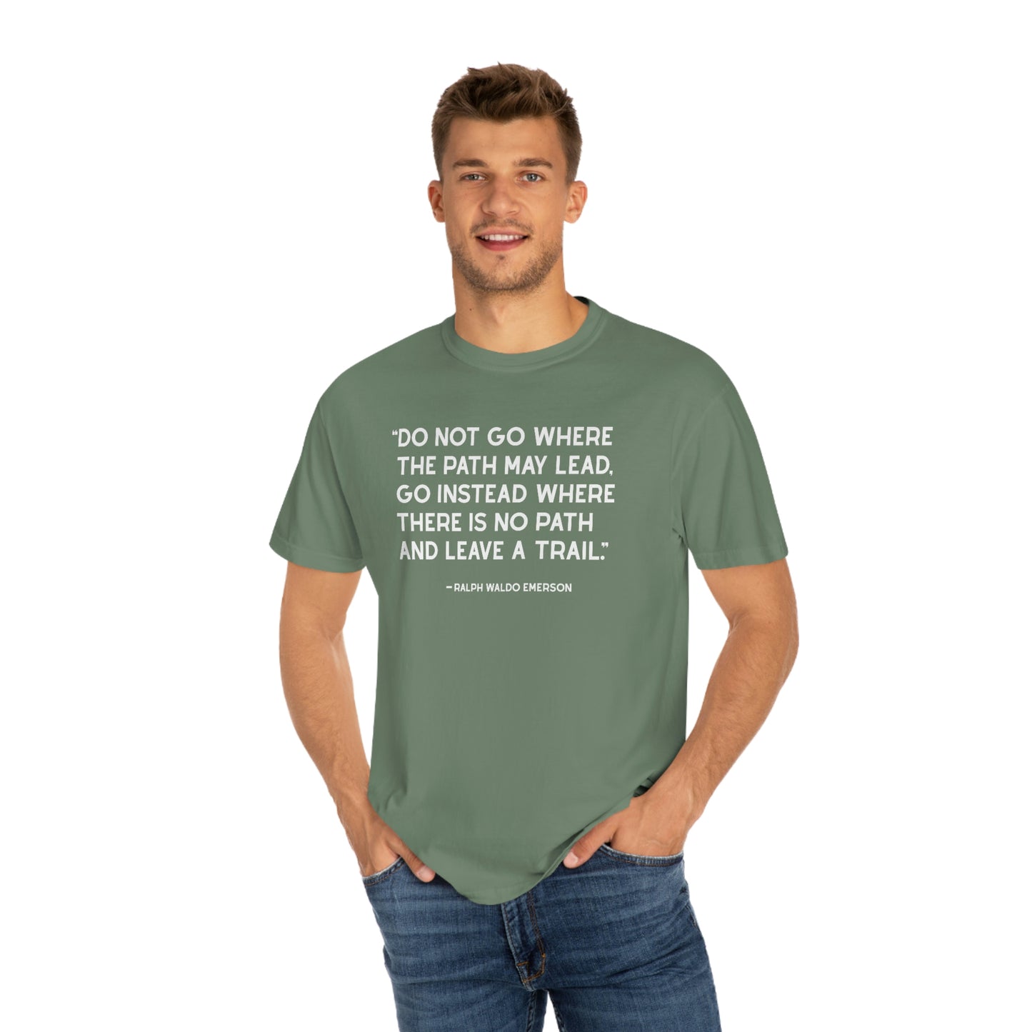 Emerson_“Leave a trail“-Unisex Garment-Dyed T-shirt