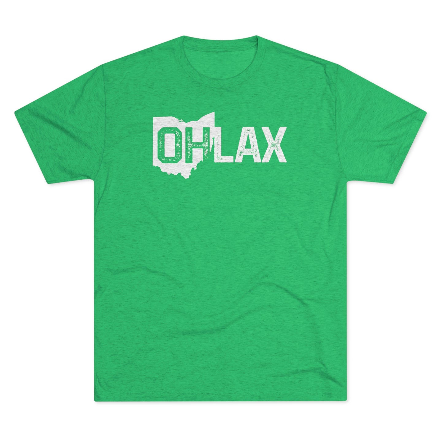 OH STATE SHAPE LAX-Unisex Tri-Blend Crew Tee