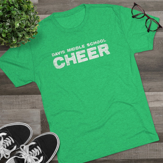 DAVIS MIDDLE SCHOOL CHEER-Distressed-Unisex Tri-Blend Crew Tee