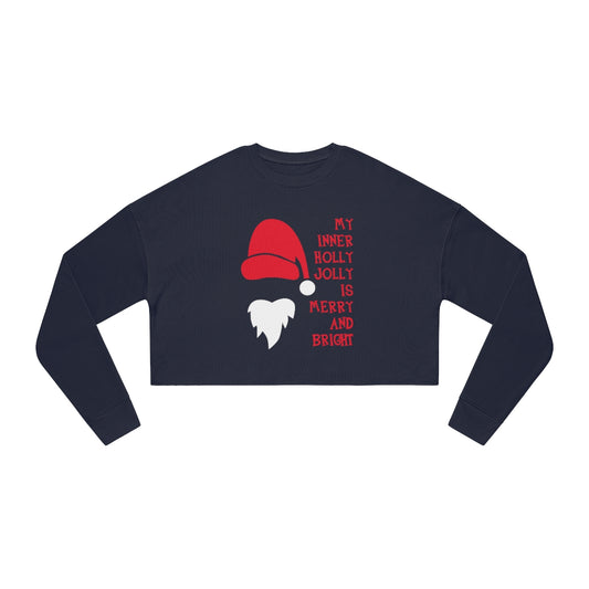 INNER HOLLY JOLLY_Women's Cropped Sweatshirt