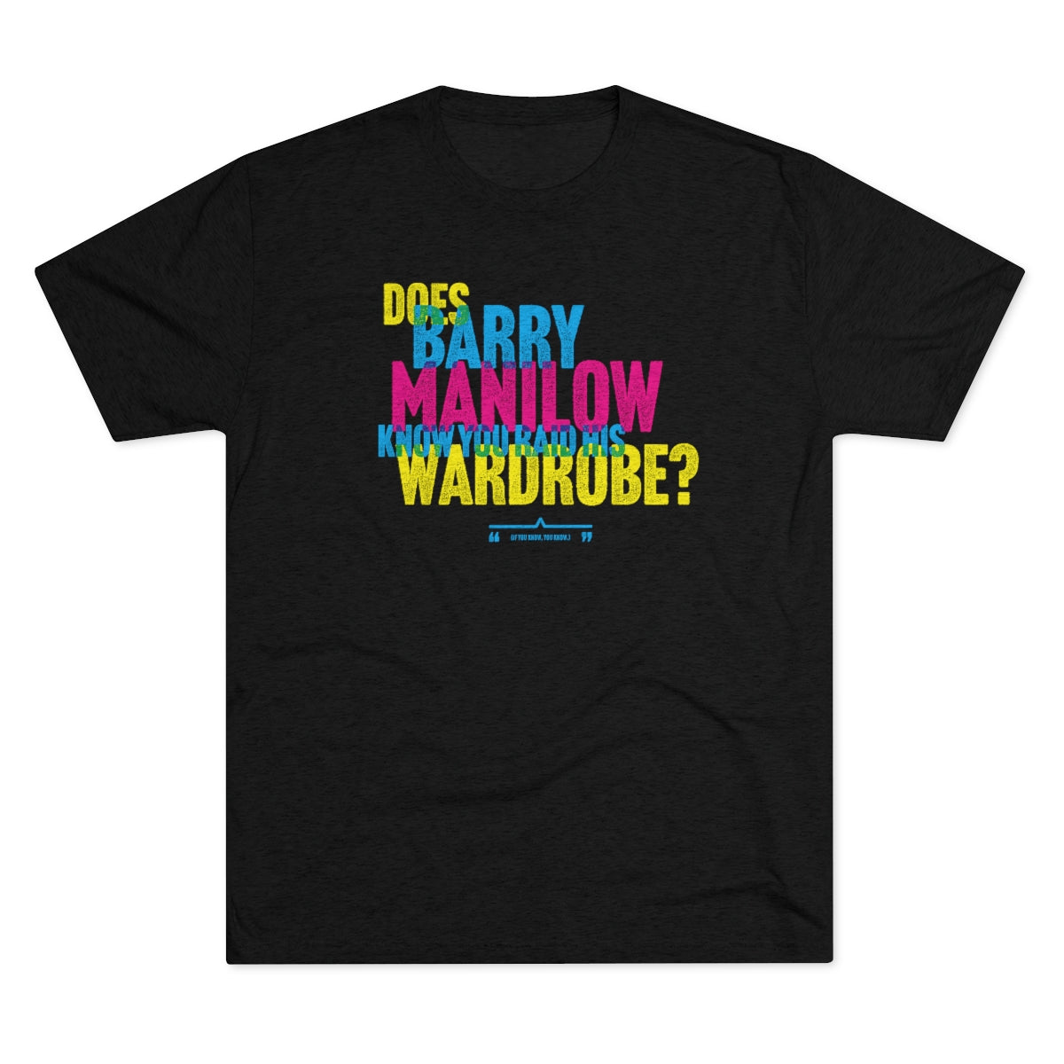 Does Barry Manilow Know You Raid His Wardrobe?-Unisex Tri-Blend Crew Tee