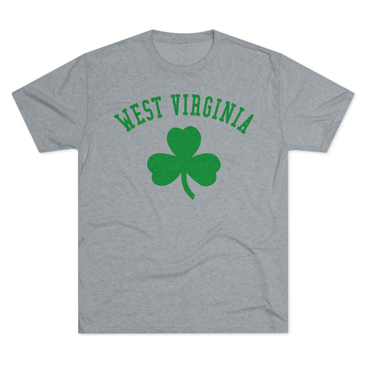 WEST VIRGINIA ARCH_SHAMROCK-Unisex Tri-Blend Vintage Black rew Tee