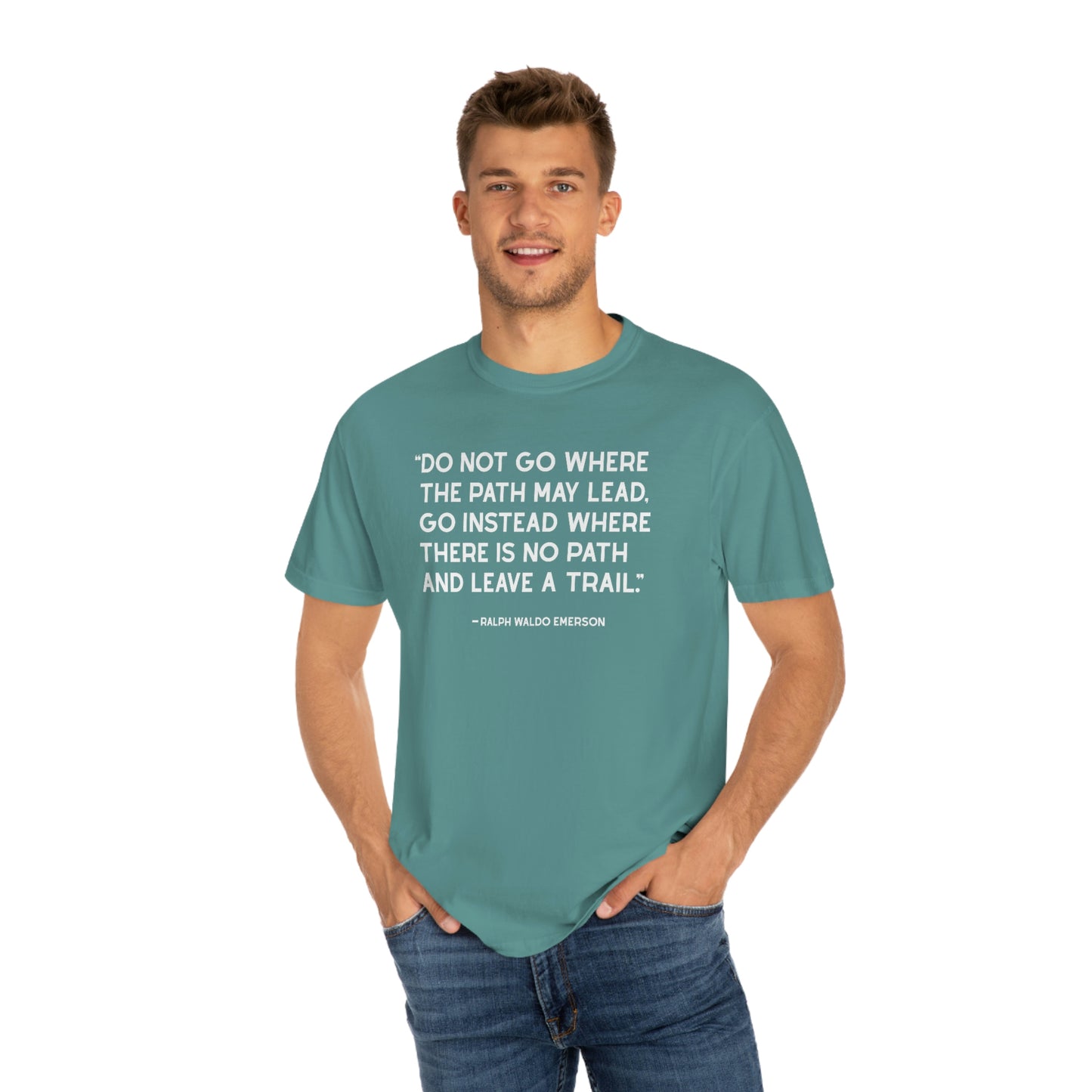 Emerson_“Leave a trail“-Unisex Garment-Dyed T-shirt