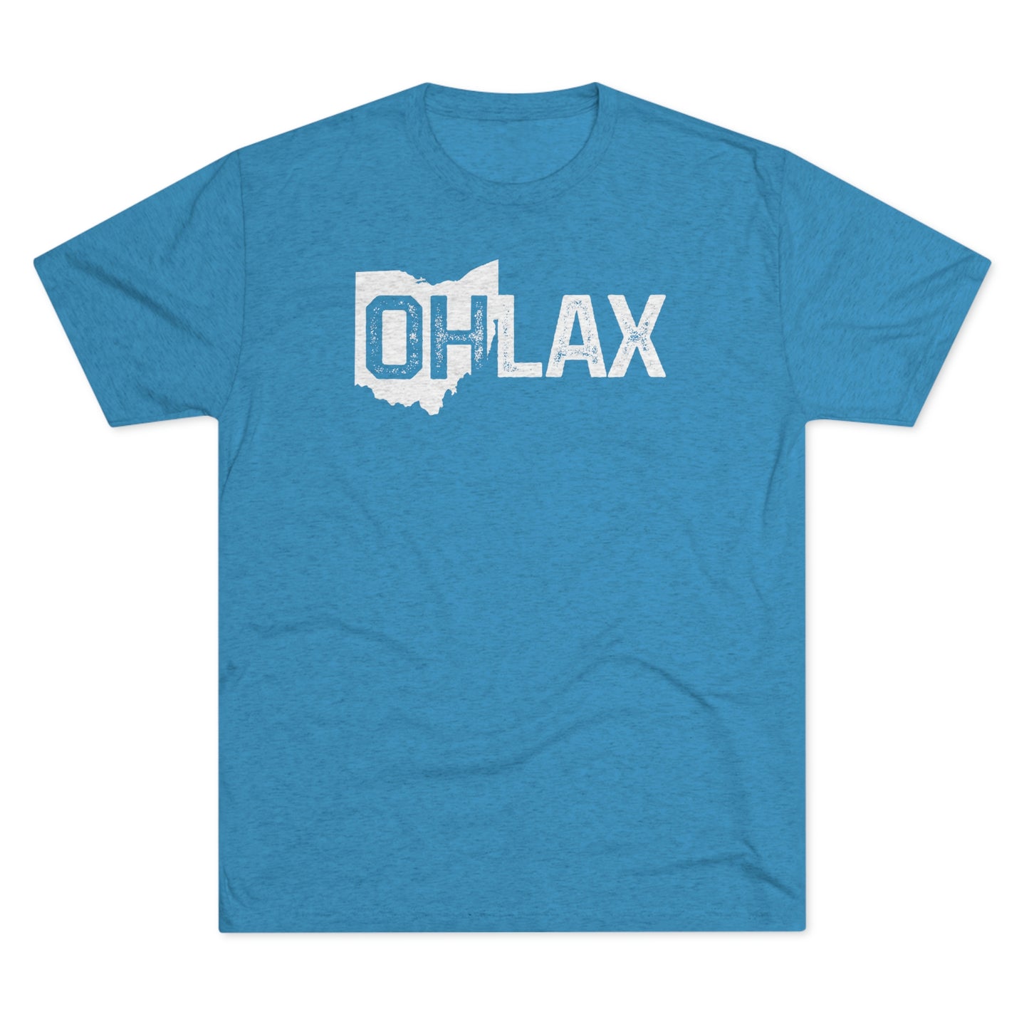 OH STATE SHAPE LAX-Unisex Tri-Blend Crew Tee