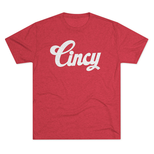 CINCY_SCRIPT-Unisex Tri-Blend Crew Tee