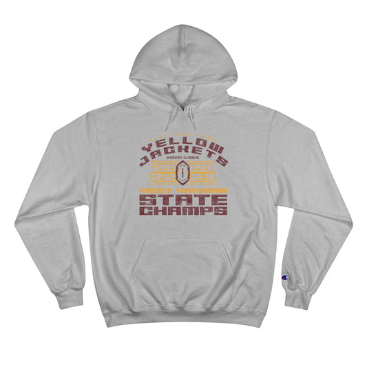 WILLIAMSTOWN YELLOWJACKETS 2022-2023 STATE CHAMPIONS FOOTBALL GRAPHIC-Champion Hoodie