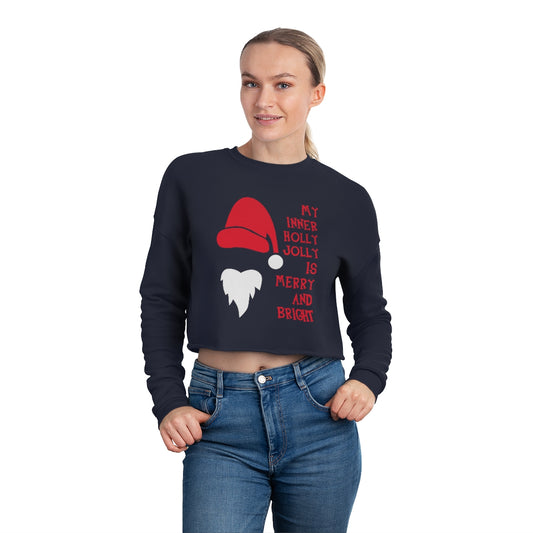 INNER HOLLY JOLLY_Women's Cropped Sweatshirt