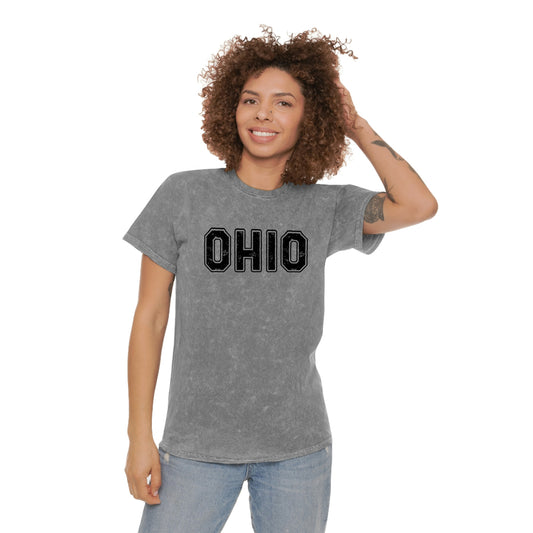 O H I O - MINERAL WASH-Unisex Mineral Wash T-Shirt