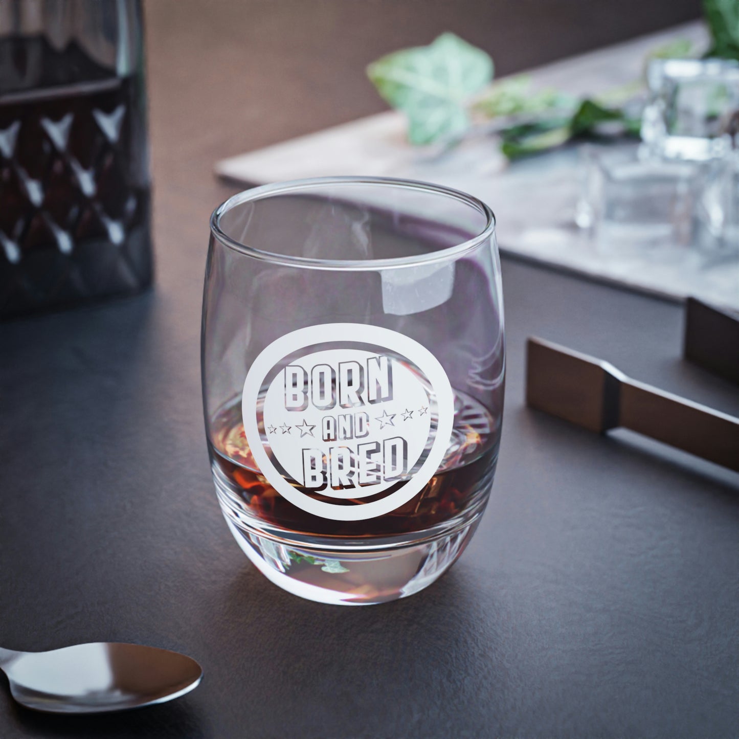 BORN AND BRED LOGO-Whiskey Glass