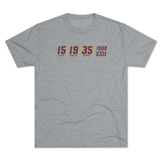 15 PLAYS_19 MINUTES_35 POINTS_DOUG WILLIAMS TRIBUTE-Unisex Tri-Blend Crew Tee