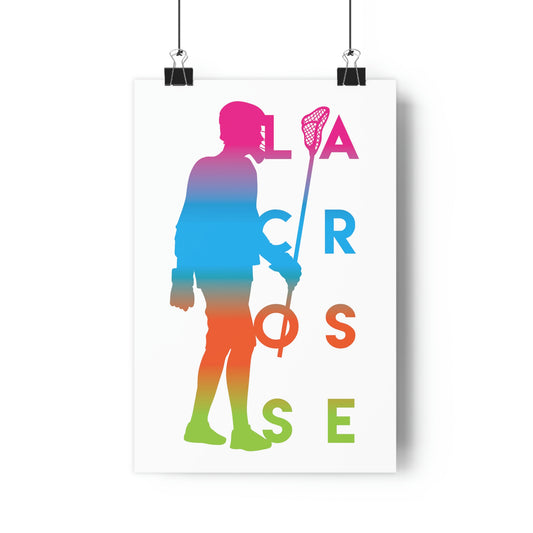 12x18 COLOR FADE_PLAYER LACROSSE-Premium Poster