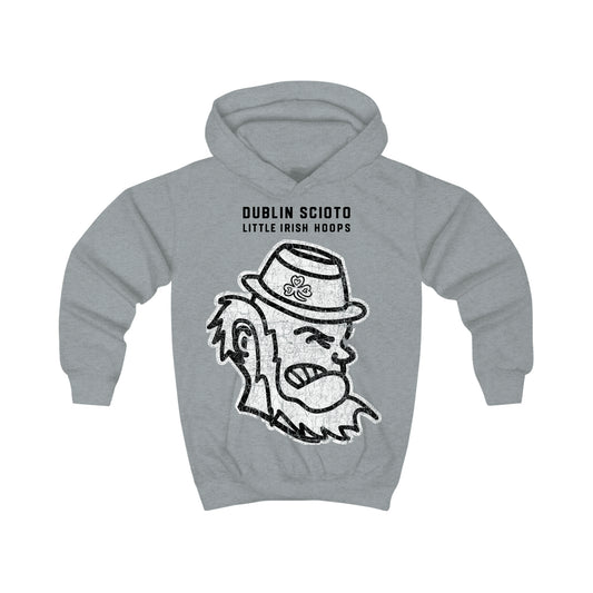 DUBLIN SCIOTO LITTLE IRISH HOOPS_MASCOT_Distressed-Kids Hoodie