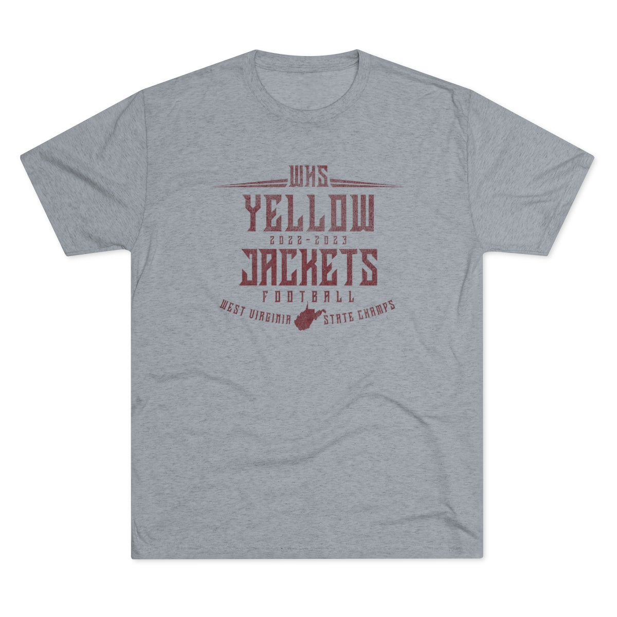 WHS YELLOW JACKETS-2022-2023 WV STATE CHAMPS_Unisex Tri-Blend Crew Tee