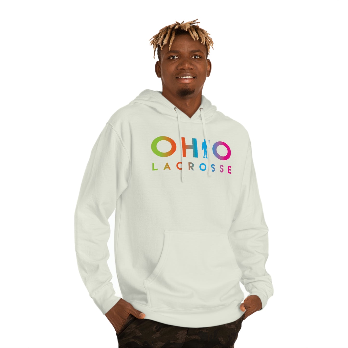 COLOR FADE OHIO LACROSSE_(back) LAX PLAYER-Unisex Hooded Sweatshirt