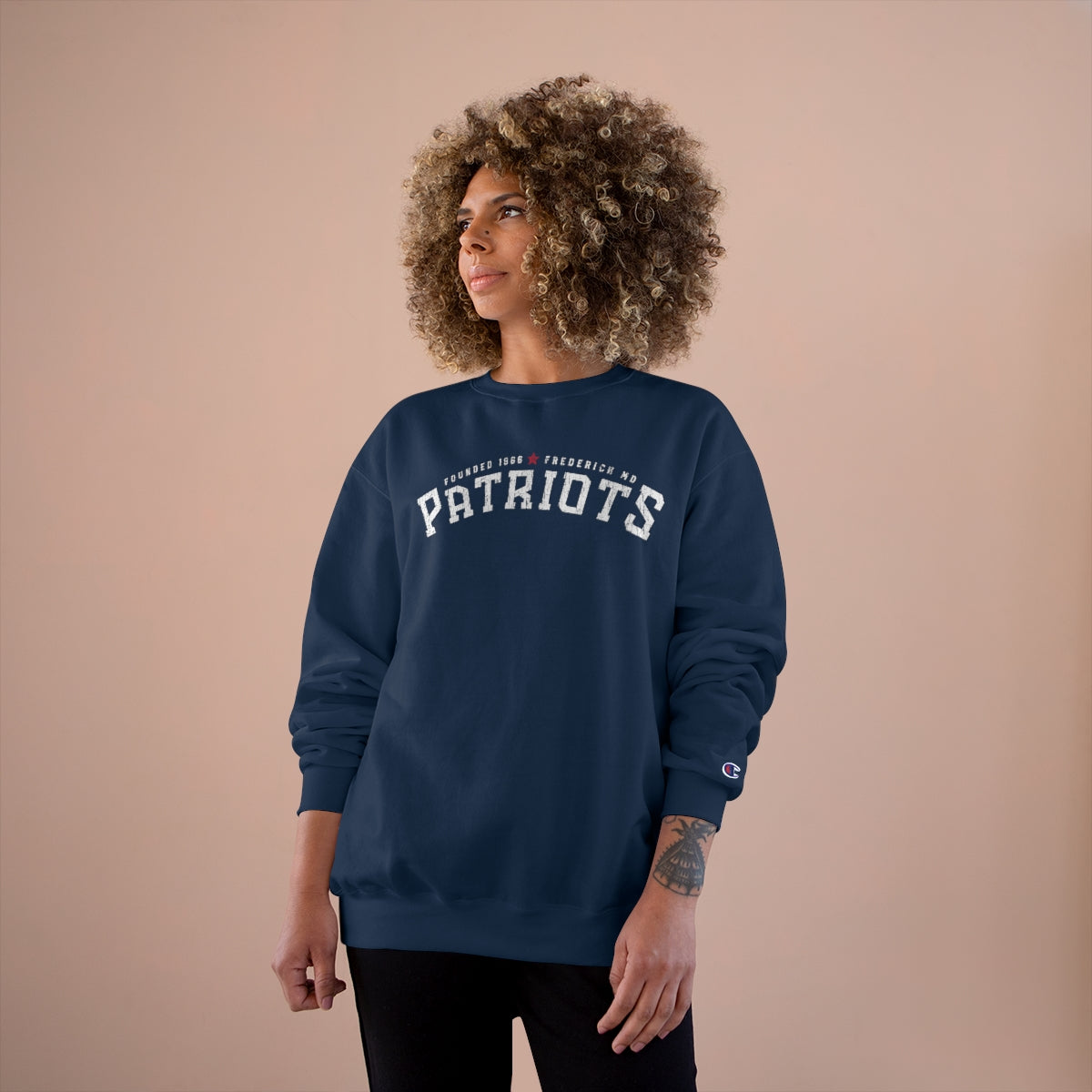 PATRIOTS ARCH ON NAVY-Champion Sweatshirt