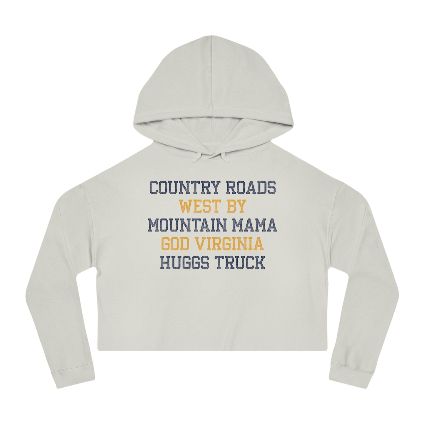 COUNTRY ROADS_MOUNTAIN MAMAM_HUGGS TRUCK (WEST BY GOD VIRGINIA)-Women’s Cropped Hooded Sweatshirt