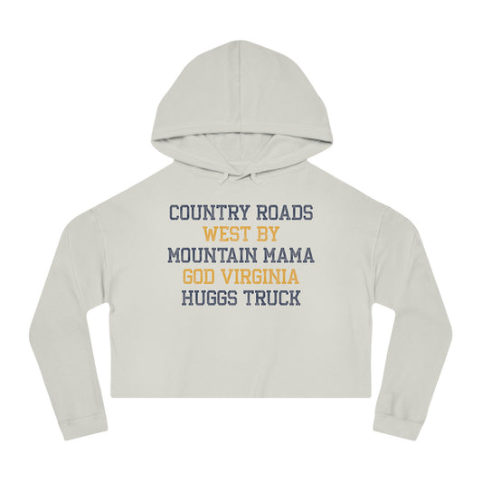 COUNTRY ROADS_MOUNTAIN MAMAM_HUGGS TRUCK (WEST BY GOD VIRGINIA)-Women’s Cropped Hooded Sweatshirt