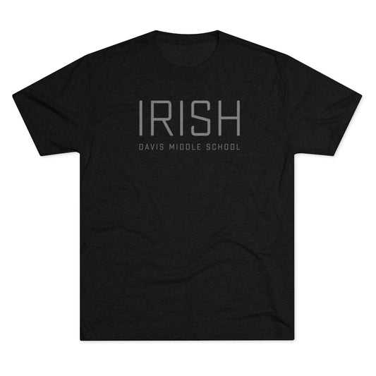 IRISH-DAVIS MIDDLE SCHOOL_TONE ON TONE -TriBlend Vintage Black-Men's Tri-Blend Crew Tee