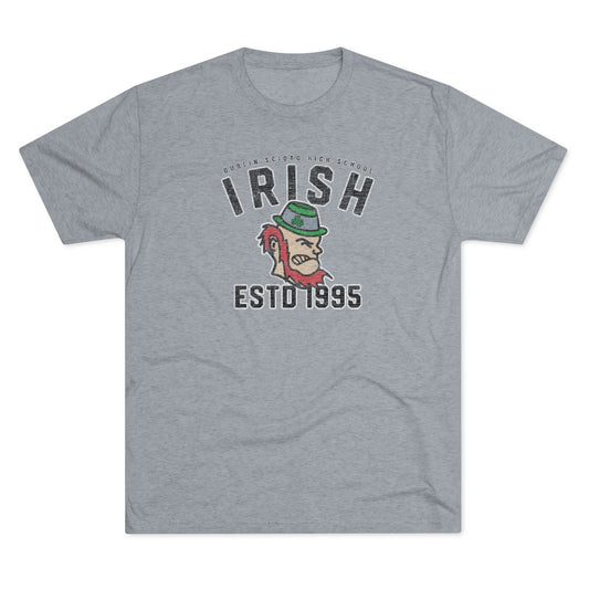 IRISH_MASCOT-ESTD 1995-Unisex Tri-Blend Crew Tee
