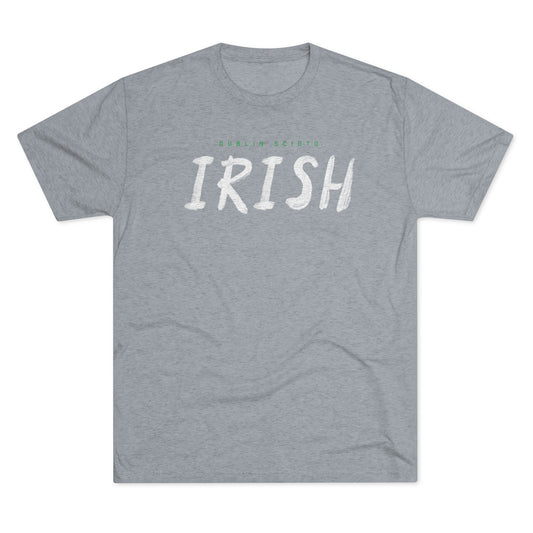DUBLIN SCIOTO_IRISH script-Unisex Tri-Blend Crew Tee