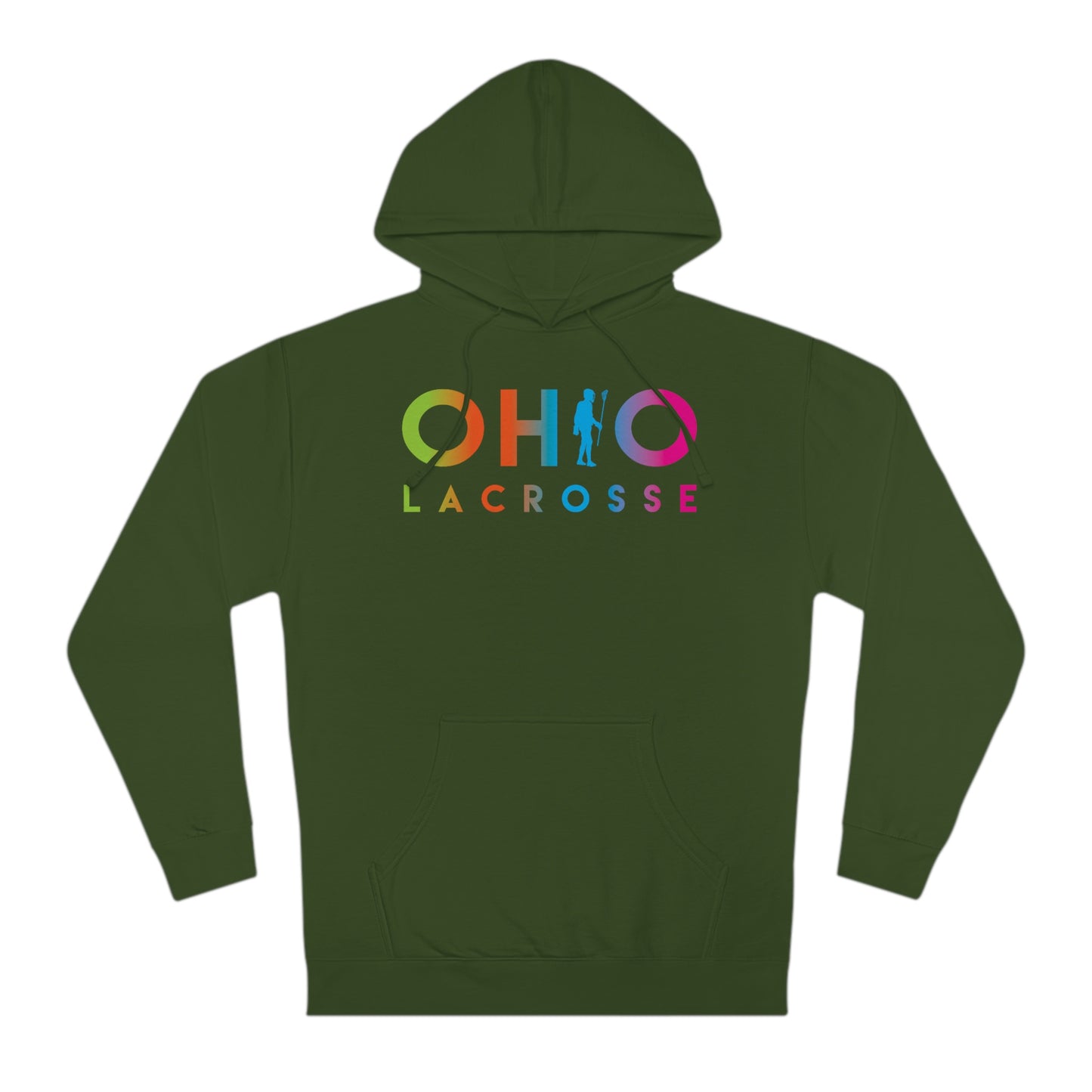 COLOR FADE OHIO LACROSSE_(back) LAX PLAYER-Unisex Hooded Sweatshirt