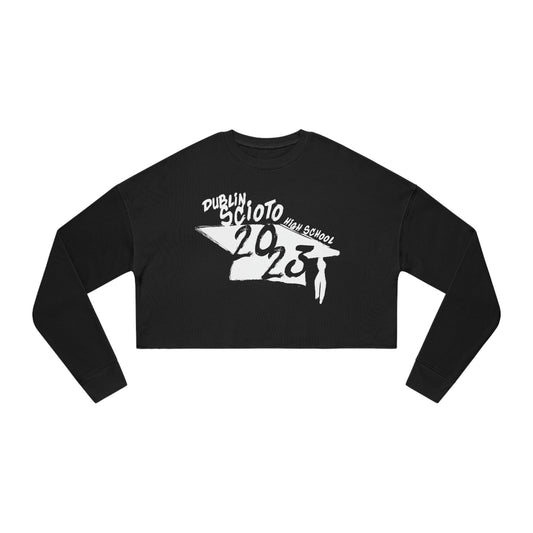 DUBLIN SCIOTO HIGH SCHOOL 2023_GRAD CAP-Women's Cropped Sweatshirt