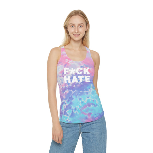 F*CK HATE-Tie Dye Racerback Tank Top