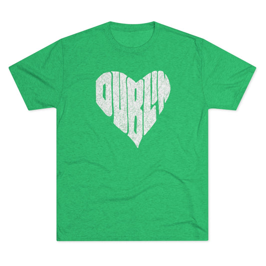 DUBLIN HEART-Distressed-Unisex Tri-Blend Crew Tee