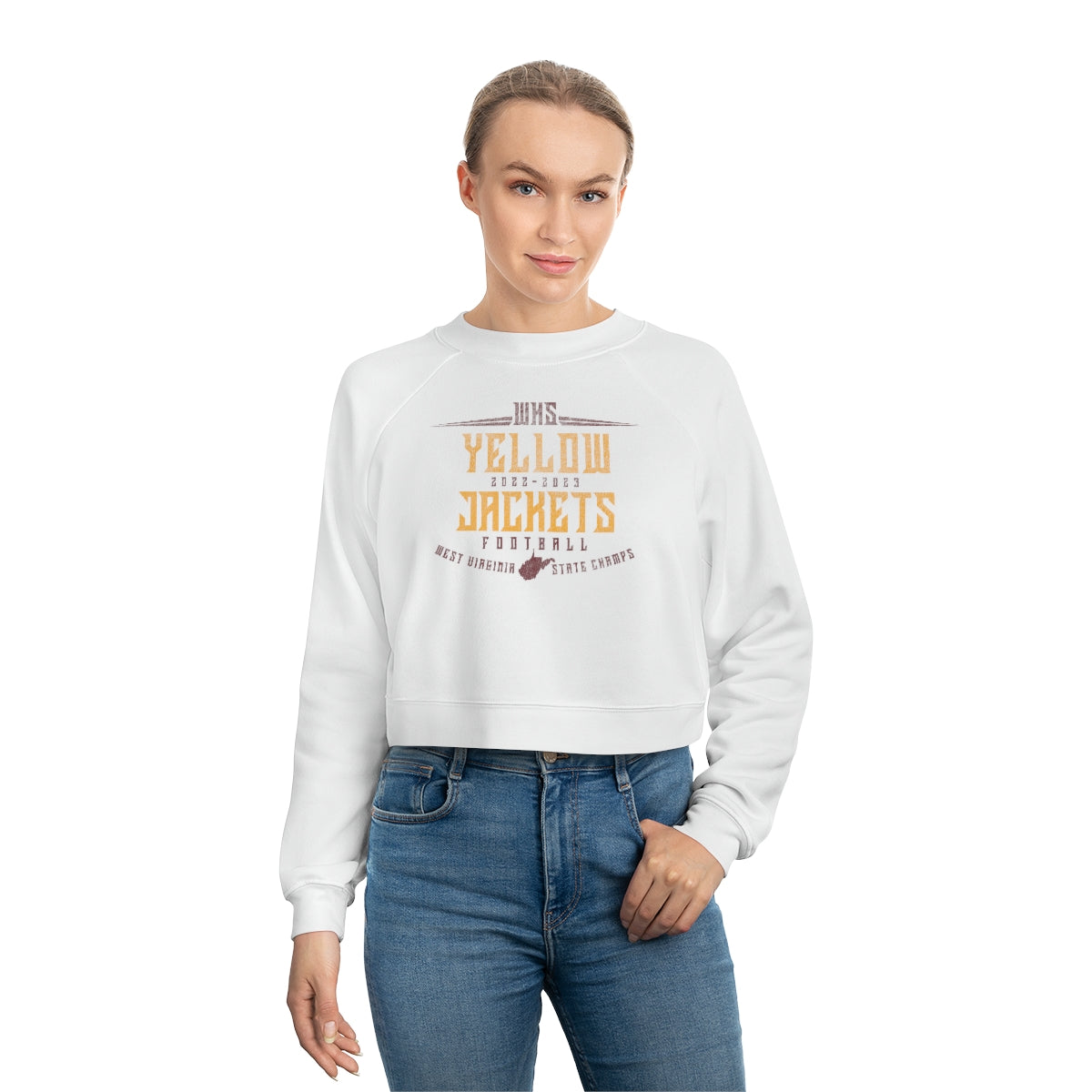 WHS YELLOW JACKETS STATE CHAMPS-Women's Cropped Fleece Pullover