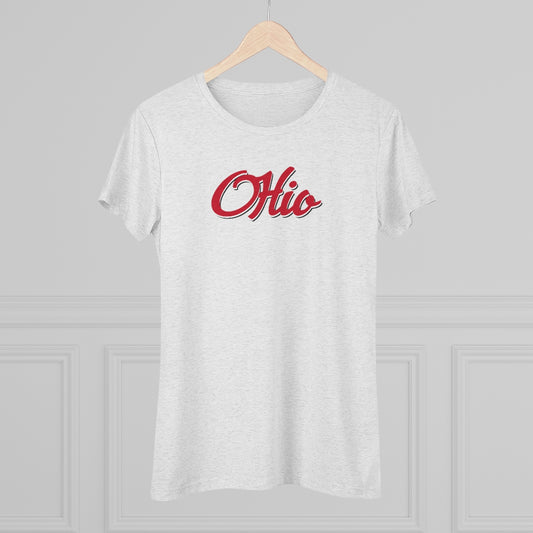 OHIO_script typography-Women's Triblend Tee