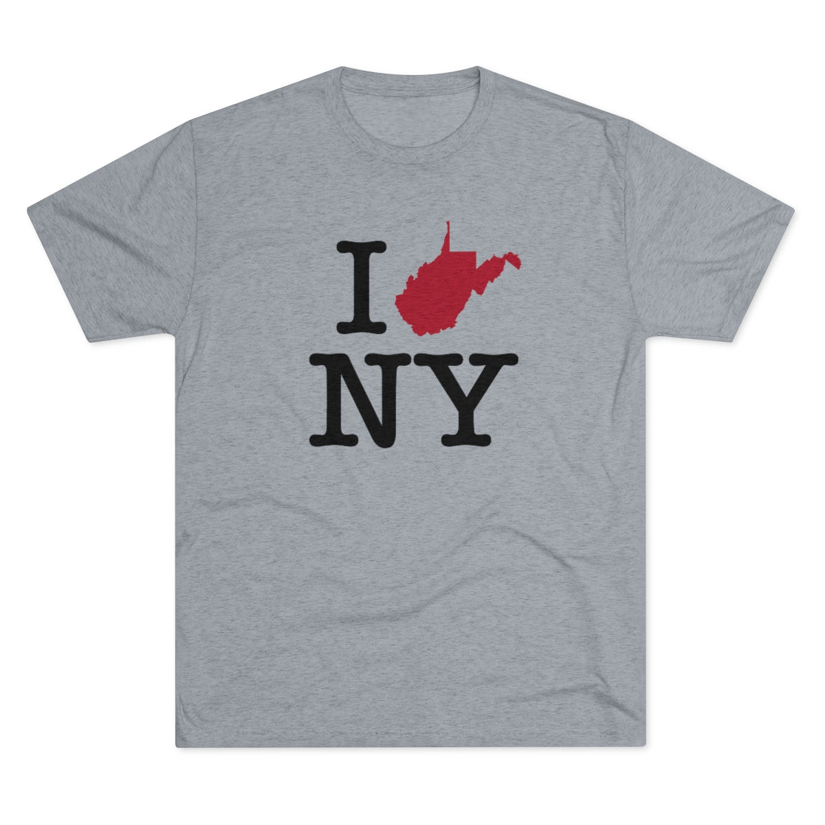 I (heart) WV state shape NY — Men's Tri-Blend Crew Tee