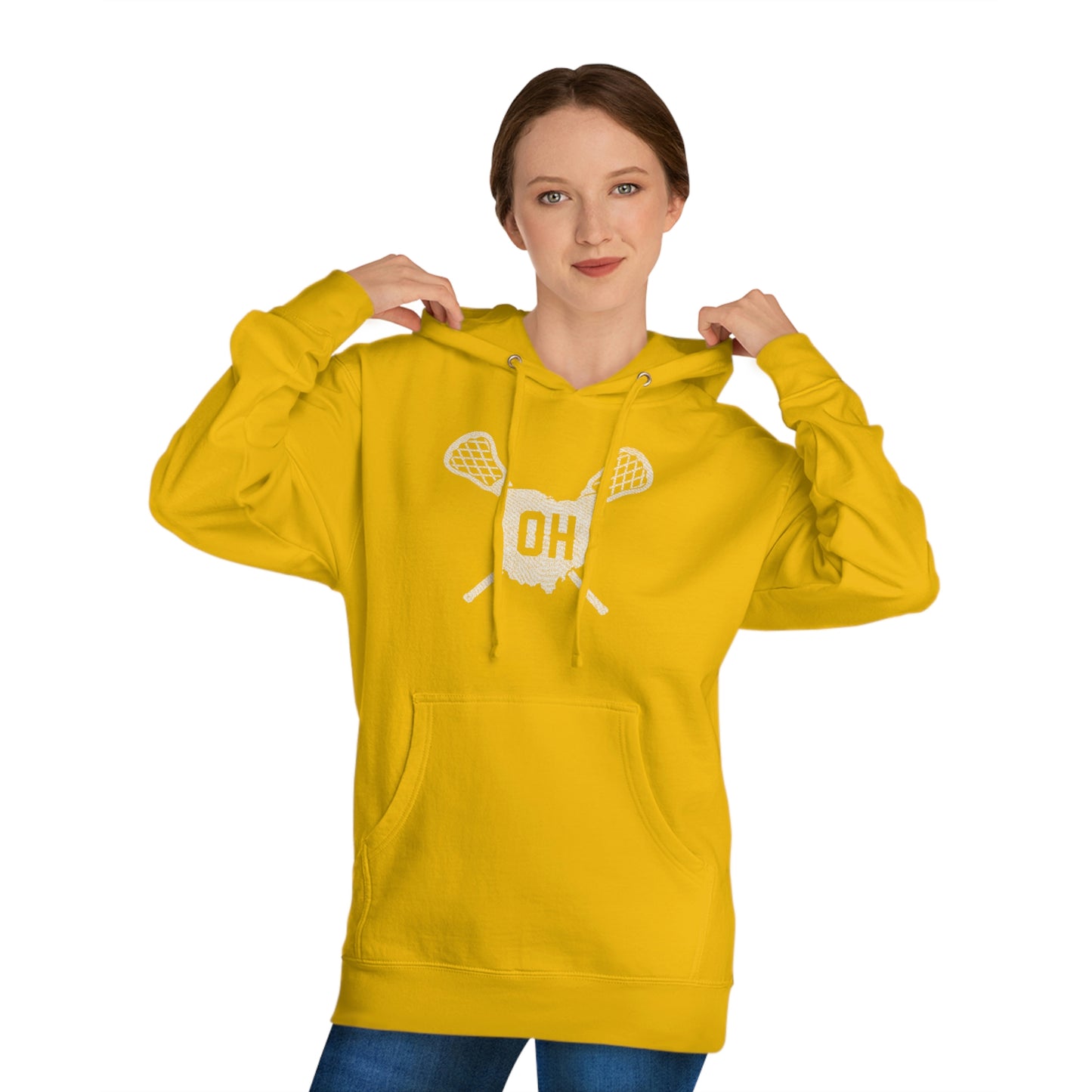 (back) 23 OH LAX HELMET-OH KNOCKOUT STICKS-Unisex Hooded Sweatshirt