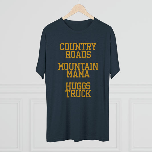 COUNTRY ROADS_MOUNTAIN MAMA_HUGGS TRUCK-Unisex Tri-Blend Crew Tee