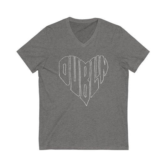 DUBLIN LOVE-Unisex Jersey Short Sleeve V-Neck Tee