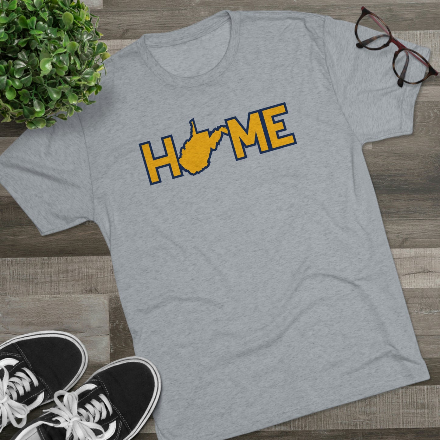 HOME_WV STATE SUBSTITUTE_OUTLINE-Unisex Tri-Blend Crew Tee