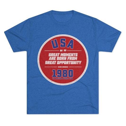 USA GREAT MOMENTS-HERB BROOKS_Unisex Tri-Blend Crew Tee