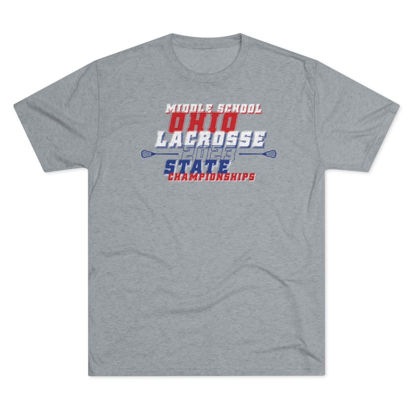 STACKED-OUTLINES_OHIO LACROSSE STATE CHAMPIONSHIPS Unisex Tri-Blend Crew Tee