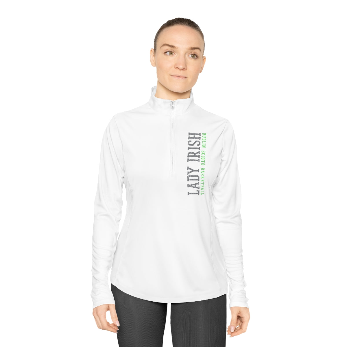 LADY IRISH BASKETBALL-vertical-Ladies Quarter-Zip Pullover