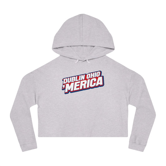 DUBLIN OHIO ‘MERICA-Women’s Cropped Hooded Sweatshirt