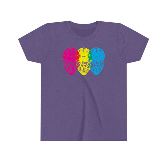 LACROSSE HELMET_TRI-COLOR (overlap)-Youth Short Sleeve Tee