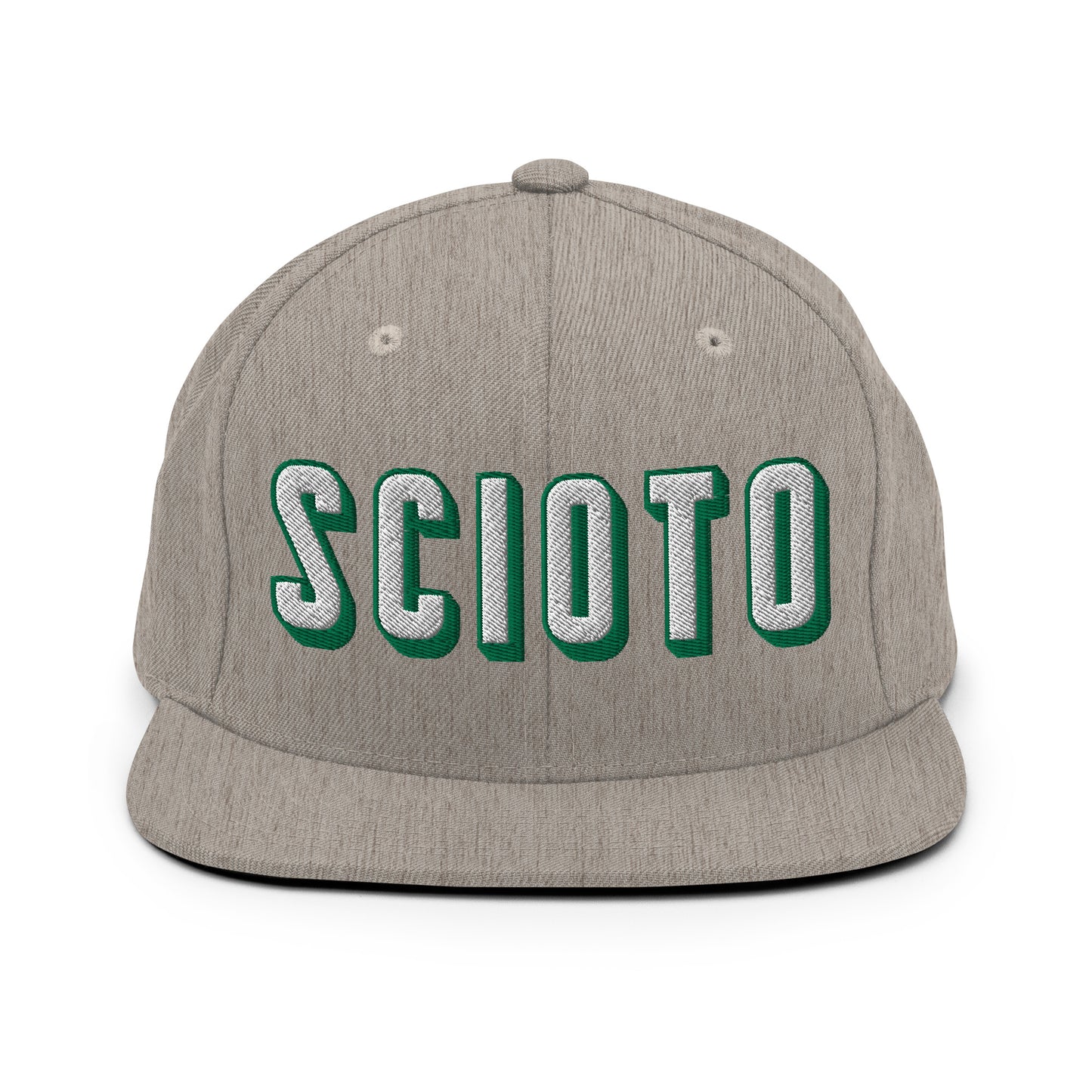 SCIOTO 3D-white_green offset-Snapback Hat