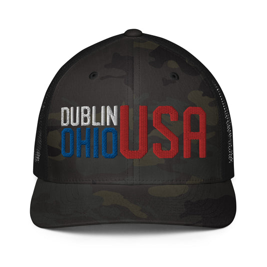 DUBLIN OHIO USA-Black Camo-Closed-back trucker cap