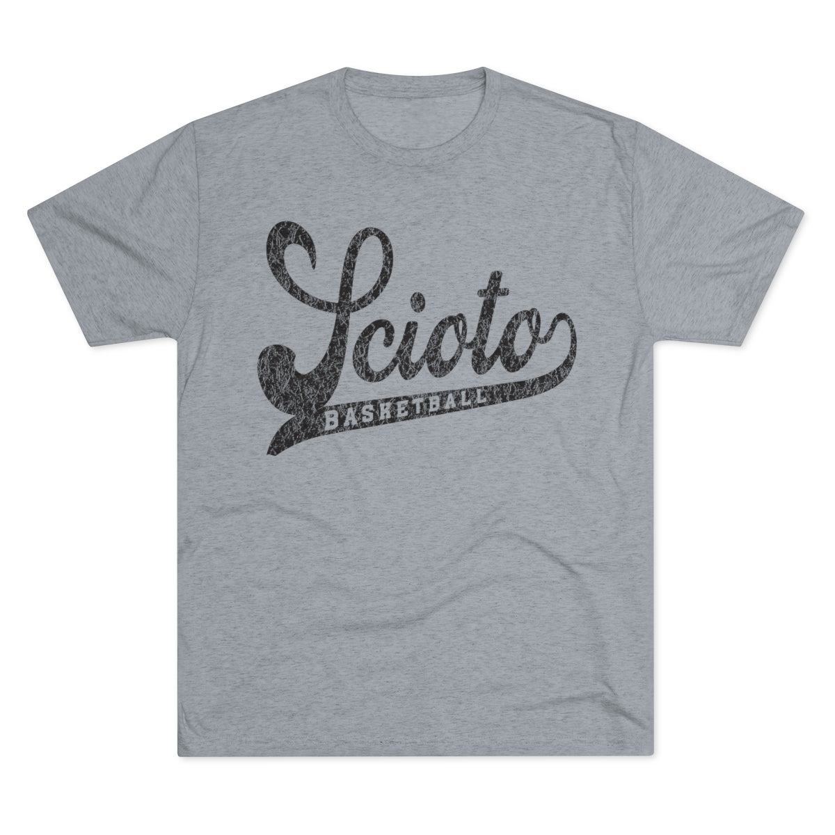 SCIOTO Vintage Script_BASKETBALL-Unisex Tri-Blend Crew Tee