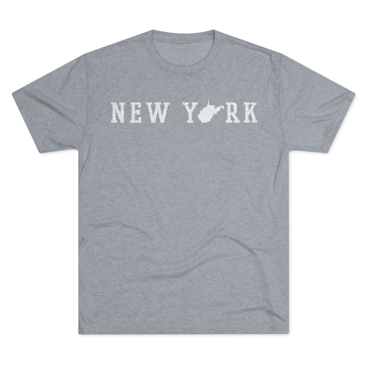 NEW YORK_WV STATE SHAPE — Men's Tri-Blend Crew Tee