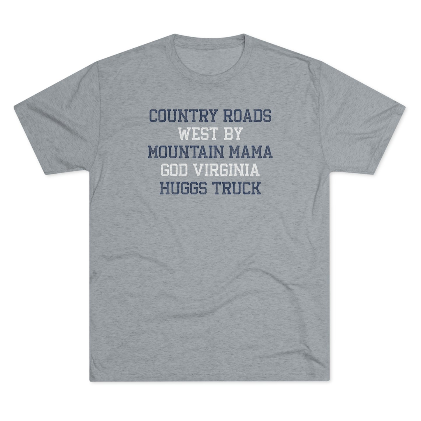 COUNTRY ROADS_MOUNTAIN MAMA-HUGGS TRUCK-Unisex Tri-Blend Crew Tee